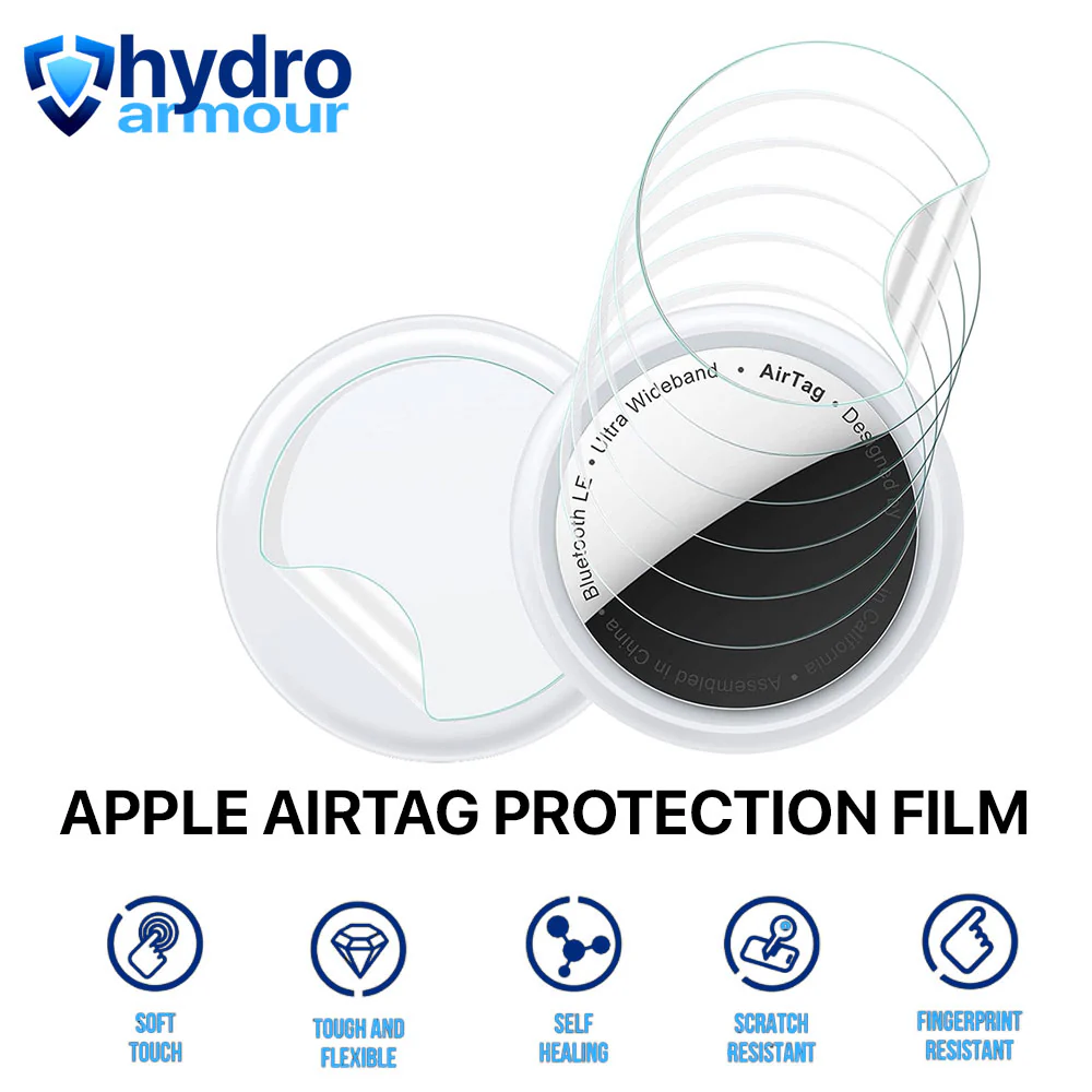 8 10 Pack Hydrogel Clear Protection Film Protector for Apple Airtag Front and Back
