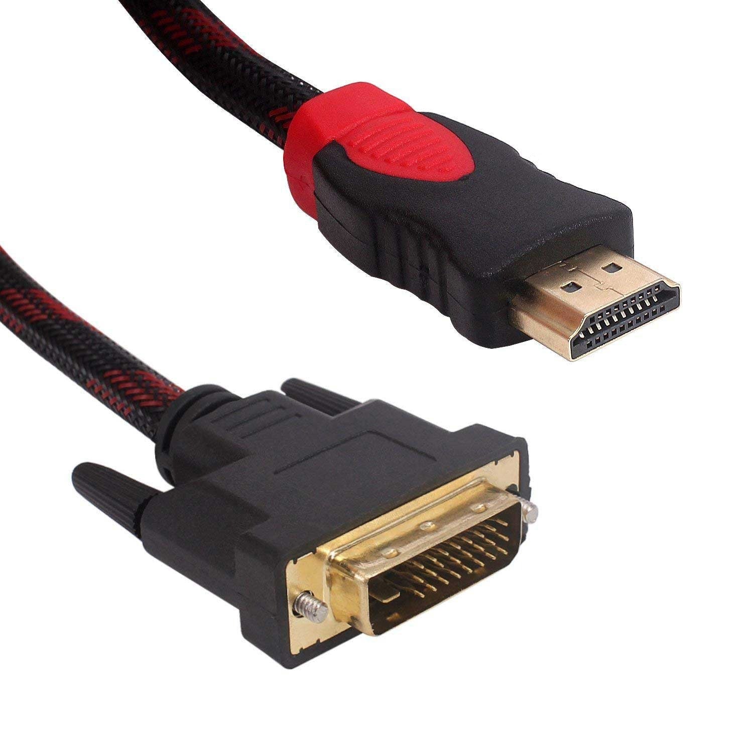 Bi-Directional HDMI to DVI-D Cable | Braided 1080p Full HD Adapter Lead - Image 7