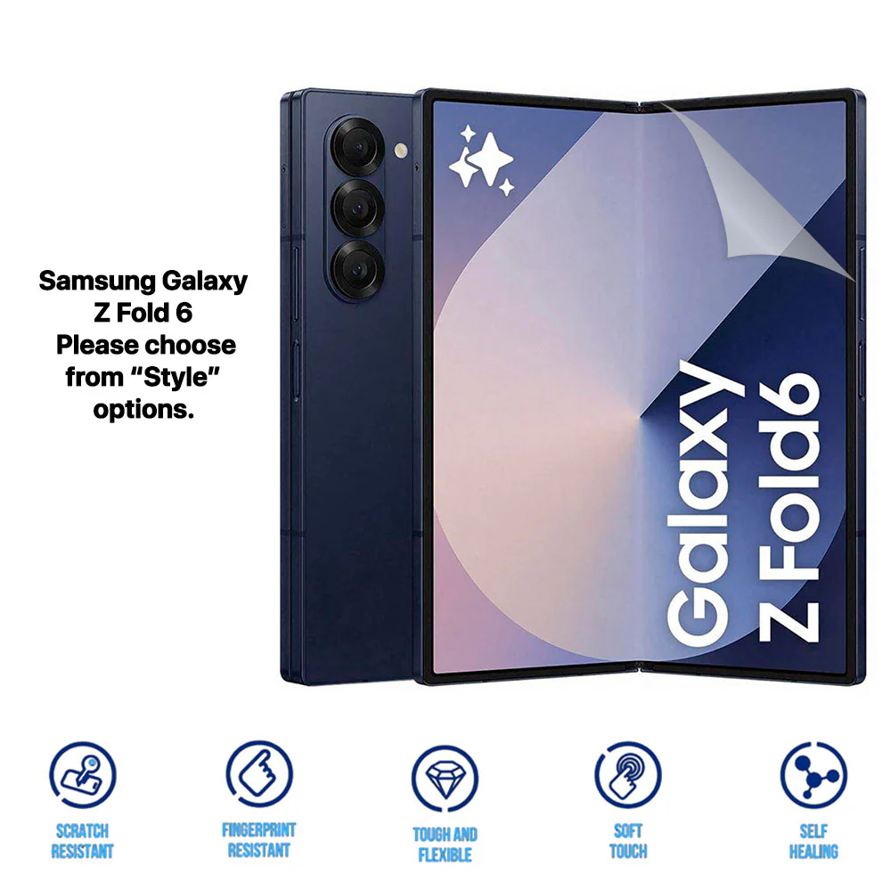 Heavy Duty Clear HD Hydrogel Screen Protector Anti-Scratch Samsung Galaxy Z Fold 7 6 5 4 3 2 - Image 8